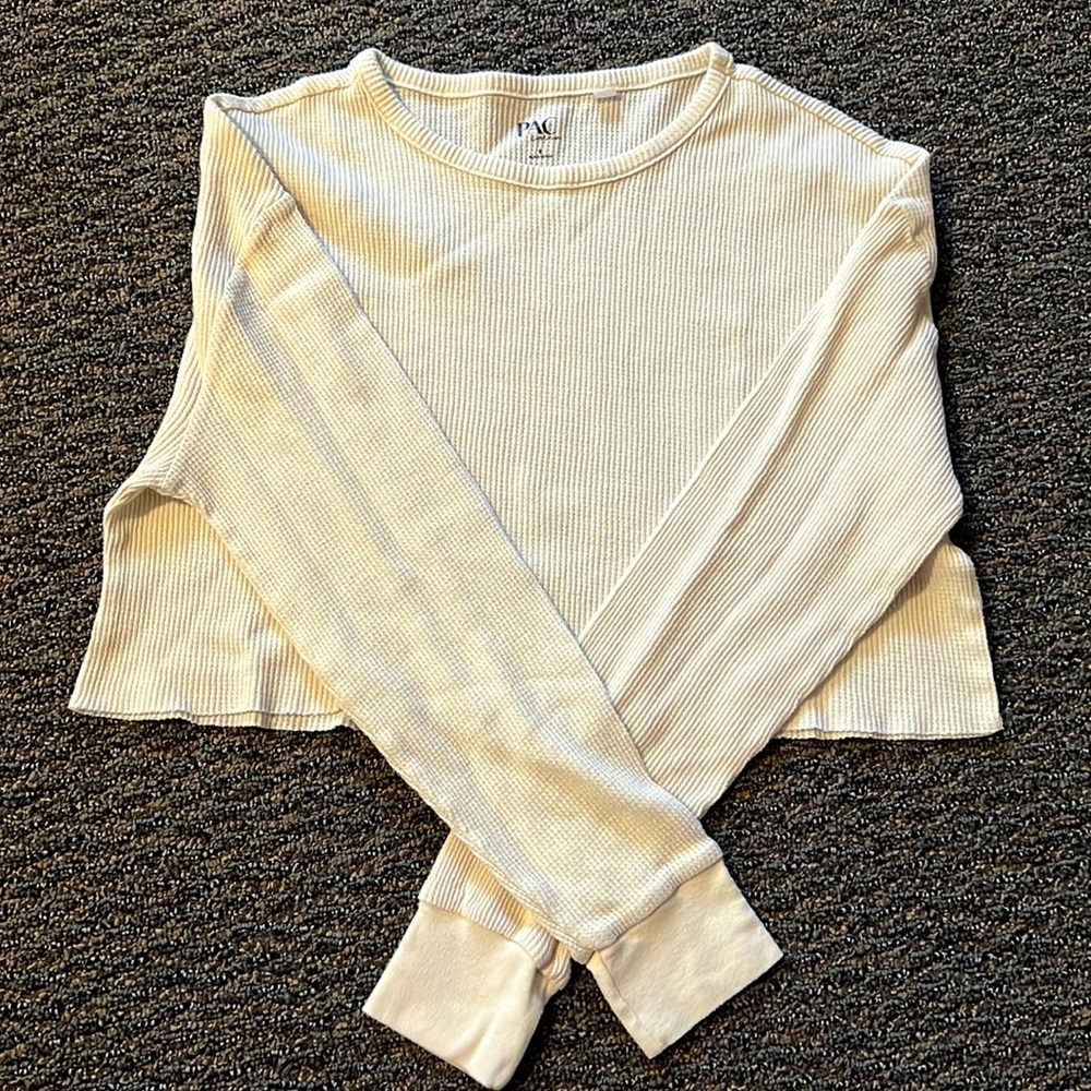 Pacsun Waffle Knit Long-Sleeve Crop Top